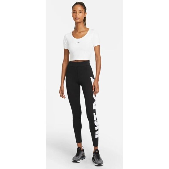 Nike Sportswear Essential High-Waisted Graphic Just Do It Leggings Size Small - Picture 3 of 15